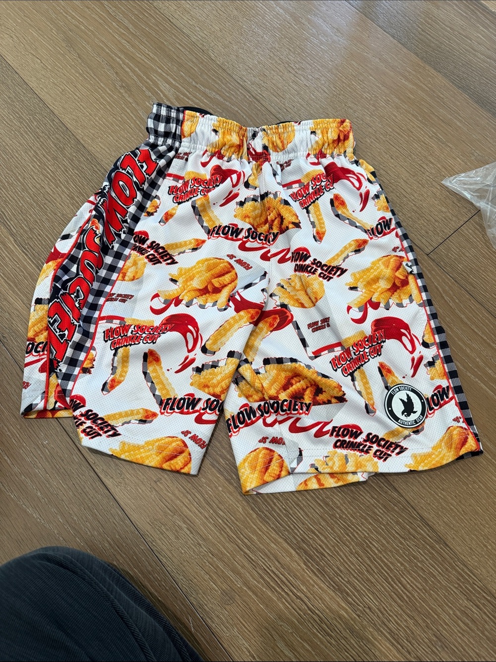 Flow Society Kids' Fries Print Athletic Shorts - White/Red/Yellow